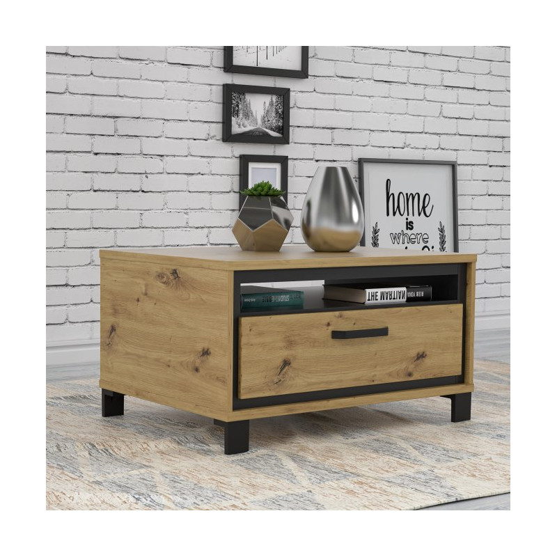 Stolik kawowy loft Trondheim TDHT514 dąb artisan/dąb czarny