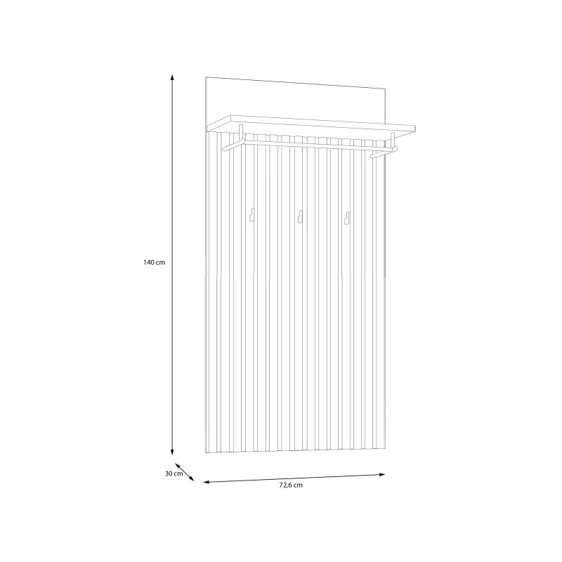 Panel ubraniowy Trondheim TDHD40 dąb artisan/dąb czarny
