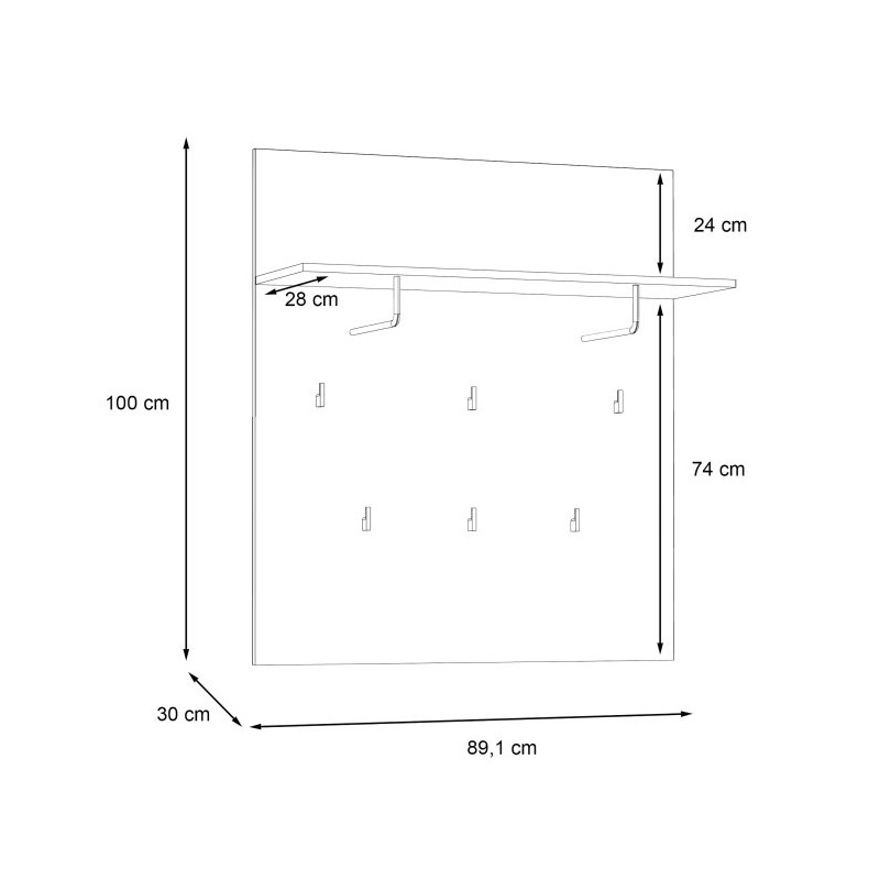 Panel ubraniowy Trondheim TDHD10 dąb artisan