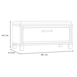 Ławeczka tapicerowana Trondheim TDHT011 dąb artisan/czarny