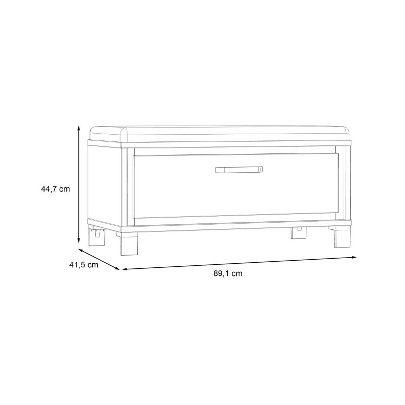Ławeczka tapicerowana Trondheim TDHT011 dąb artisan/czarny