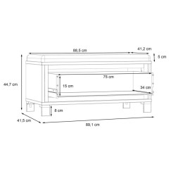 Ławeczka tapicerowana Trondheim TDHT011 dąb artisan/czarny