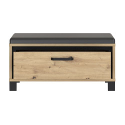 Ławeczka tapicerowana Trondheim TDHT011 dąb artisan/czarny