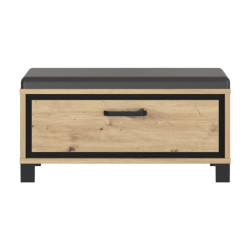 Ławeczka tapicerowana Trondheim TDHT011 dąb artisan/czarny