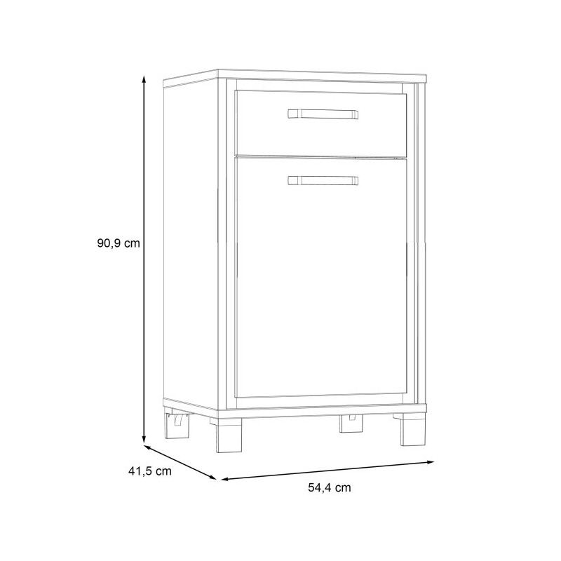 Szafka na buty loft Trondheim TDHD211 dąb artisan/dąb czarny