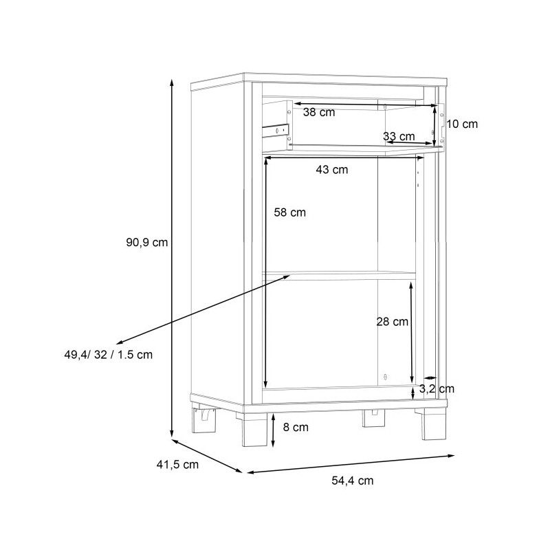 Szafka na buty loft Trondheim TDHD211 dąb artisan/dąb czarny