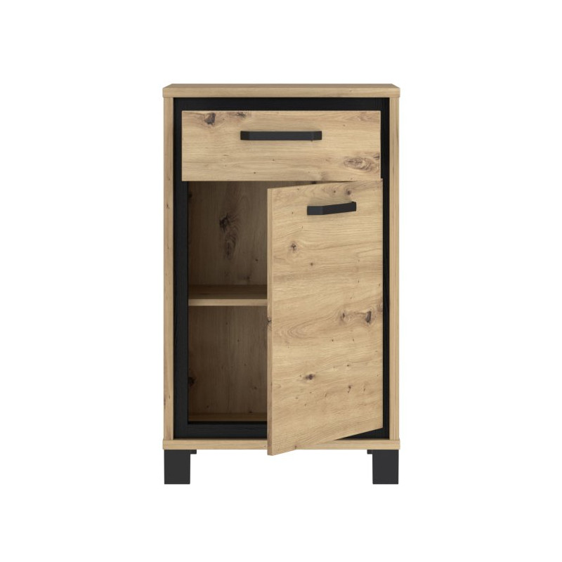 Szafka na buty loft Trondheim TDHD211 dąb artisan/dąb czarny