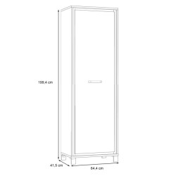 Szafa otwierana 70 cm Trondheim TDHS811 dąb artisan/dąb czarny