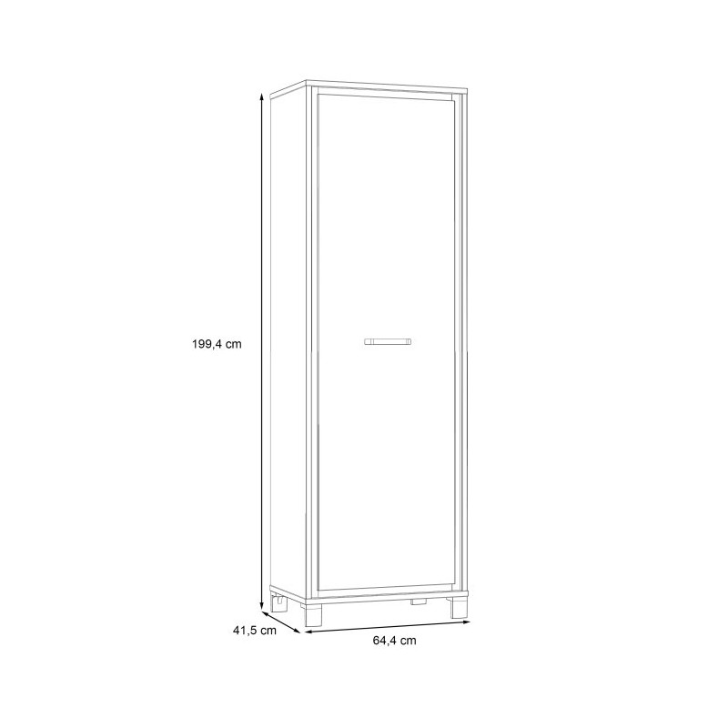 Szafa otwierana 70 cm Trondheim TDHS811 dąb artisan/dąb czarny