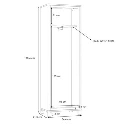 Szafa otwierana 70 cm Trondheim TDHS811 dąb artisan/dąb czarny