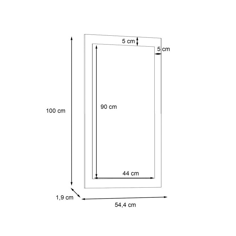 Lustro wiszące Trondheim TDHD201 czarny