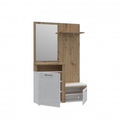 Zestaw mebli do przedpokoju Tuluza TUZD01 dąb artisan/biały połysk