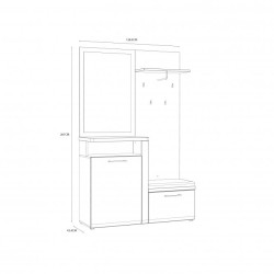 Zestaw mebli do przedpokoju Tuluza TUZD01 dąb artisan/biały połysk