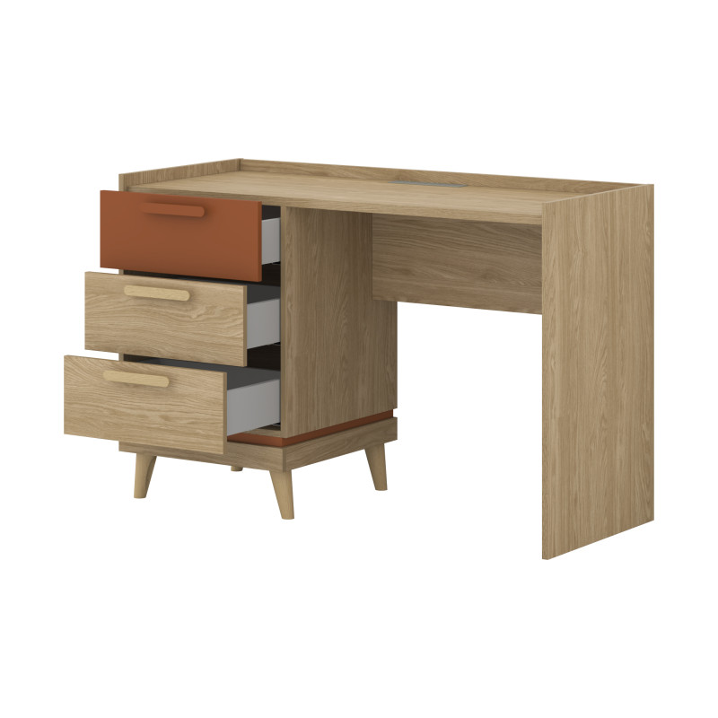 Biurko Scandi Typ 03 Dąb olejowany/Ceglany Helvetia Wieruszów