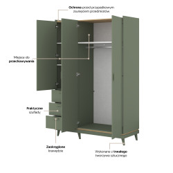 Szafa Scandi Typ 19 Zgaszona Zieleń Helvetia Wieruszów