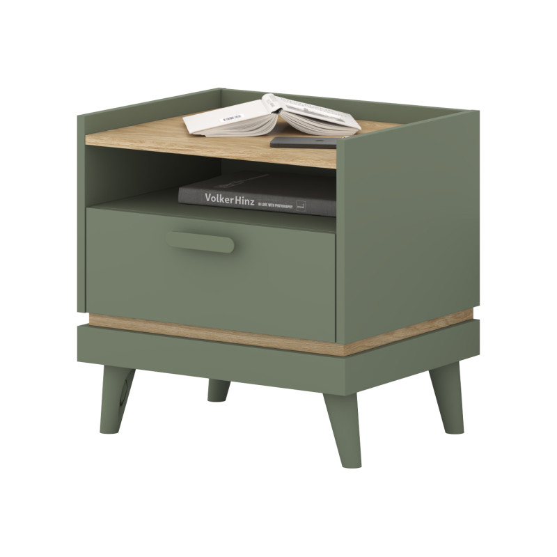Stolik nocny Scandi Typ 22 Zgaszona Zieleń Helvetia Wieruszów