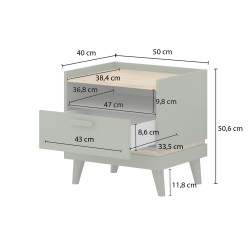 Szafka nocna SCANDI z szufladą 50 cm | Sklep z meblami Domowanie