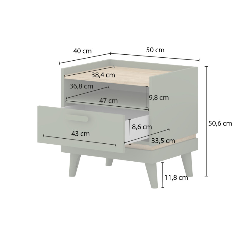 Szafka nocna SCANDI z szufladą 50 cm | Sklep z meblami Domowanie