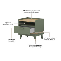 Szafka nocna SCANDI z szufladą 50 cm | Sklep z meblami Domowanie