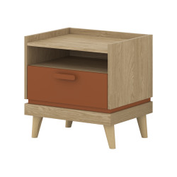 Stolik nocny Scandi Typ 22 Dąb olejowany/Ceglany Helvetia Wieruszów