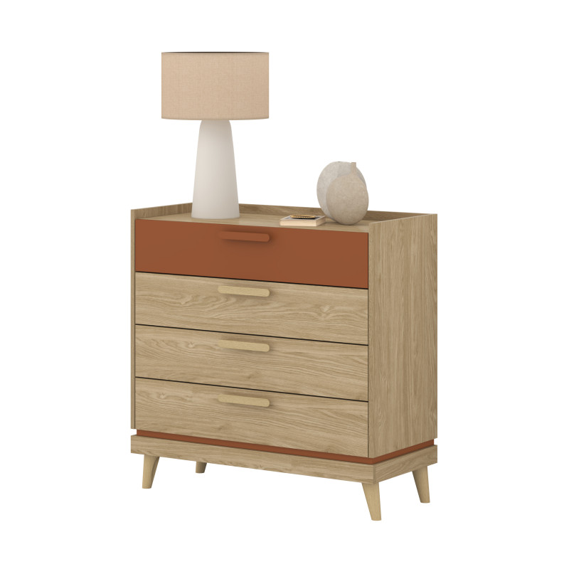 Komoda Scandi Typ 27 Dąb Olejowany/Ceglany Helvetia Wieruszów