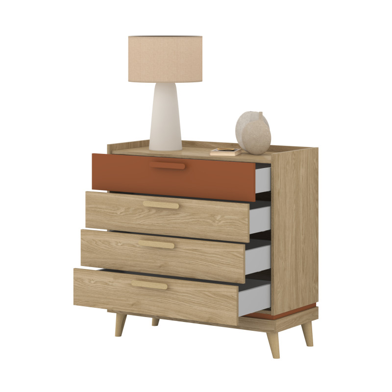 Komoda Scandi Typ 27 Dąb Olejowany/Ceglany Helvetia Wieruszów