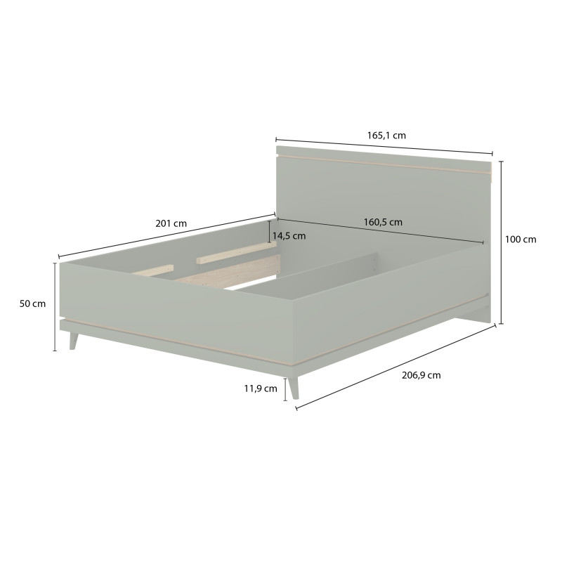 Łóżko 160 Scandi Typ 31 Zgaszona Zieleń Helvetia Wieruszów