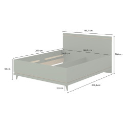 Łóżko 160 Scandi Typ 31 Dąb olejowany/Ceglany Helvetia Wieruszów