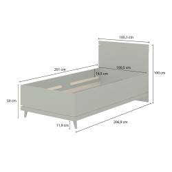 Łóżko 100 Scandi Typ 34 Dąb olejowany/Ceglany Helvetia Wieruszów