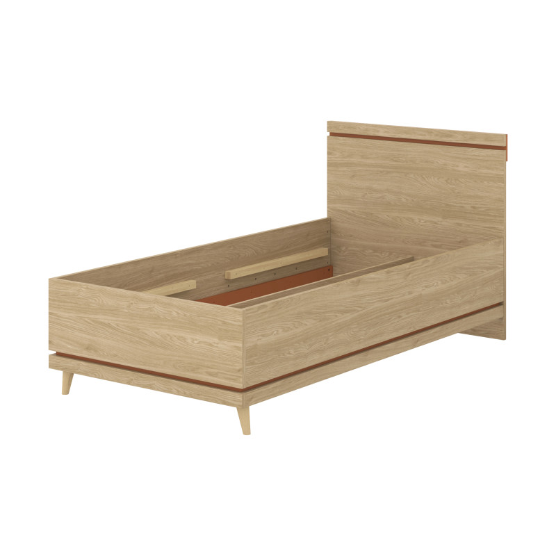 Łóżko 100 Scandi Typ 34 Dąb olejowany/Ceglany Helvetia Wieruszów