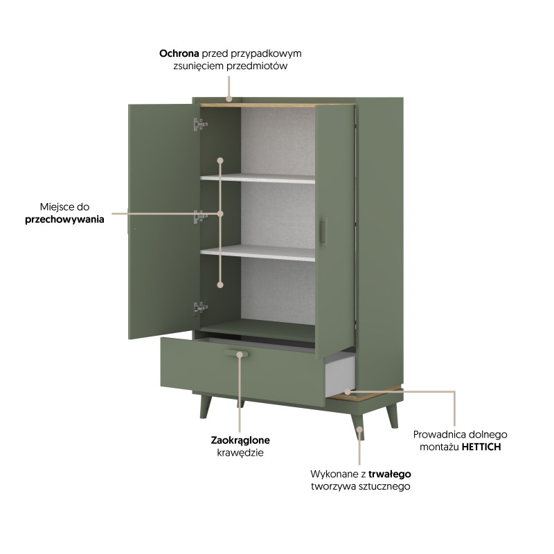 Bieliźniarka Scandi Typ 38 Zgaszona Zieleń Helvetia Wieruszów