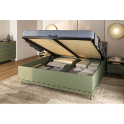 Łóżko 180 z pojemnikiem Scandi Typ 51 Zgaszona Zieleń Helvetia Wieruszów