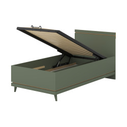 Łóżko 100 z pojemnikiem Scandi Typ 54 Zgaszona Zieleń Helvetia Wieruszów