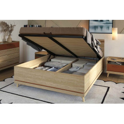 Łóżko 160 z pojemnikiem Scandi Typ 51 Dąb Olejowany/Cegalny Helvetia Wieruszów