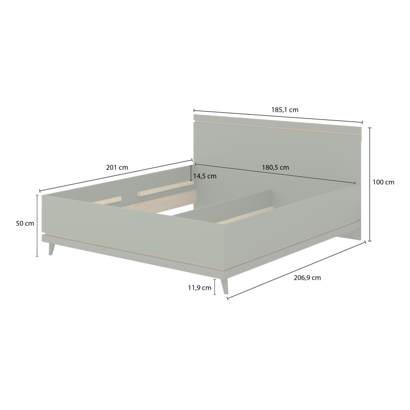 Łóżko 180 z pojemnikiem Scandi Typ 52 Dąb Olejowany/Ceglany Helvetia Wieruszów