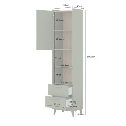 Regał SCANDI 50 cm zielony dąb olejowany | Helvetia