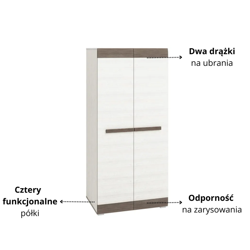 Szafa Blanco 01 ML Meble Kolekcja Blanco