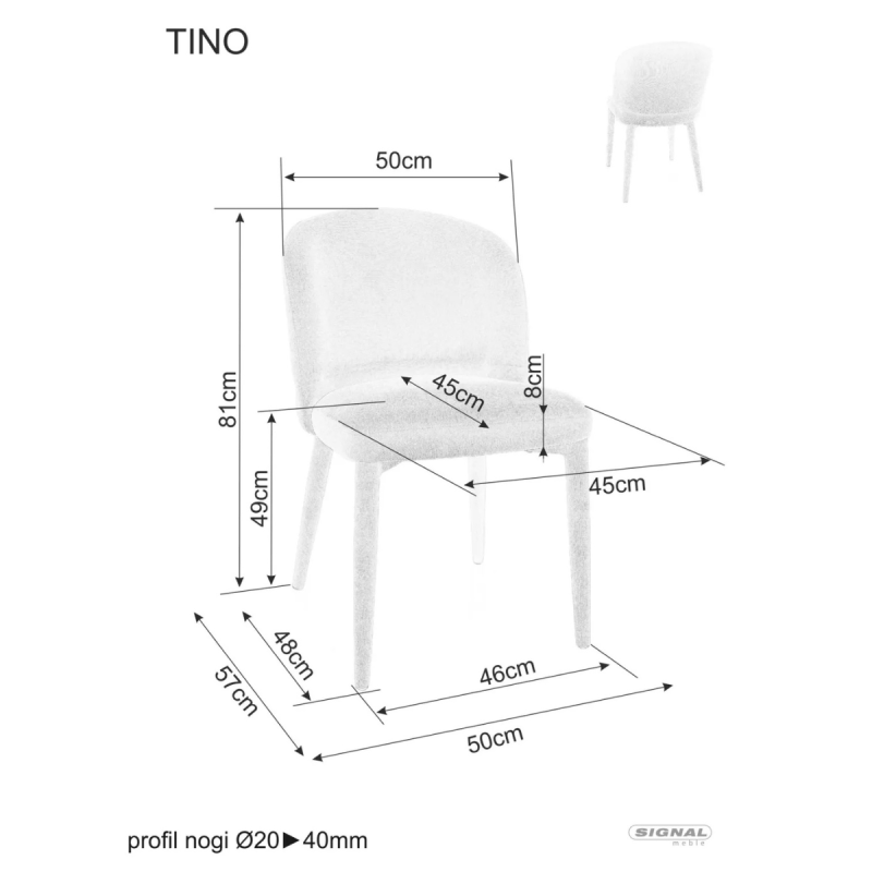 Krzesło tapicerowane Tino Wind Wind 82 beżowe