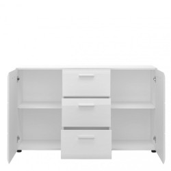 Komoda 2D3D do przedpokoju Merano MEOK01 Biały Alpejski/Biały Połysk Meble Wójcik