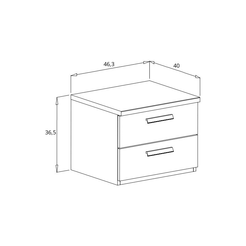 Szafka nocna Sigma Typ 22  Dąb Flagstaff/Miedziana Nić Helvetia Wieruszów