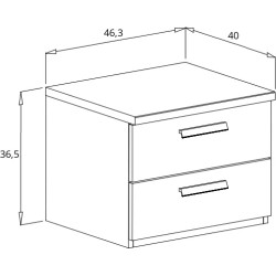 Szafka nocna Sigma Typ 22  Dąb Flagstaff/Stalowa Nić Helvetia Wieruszów