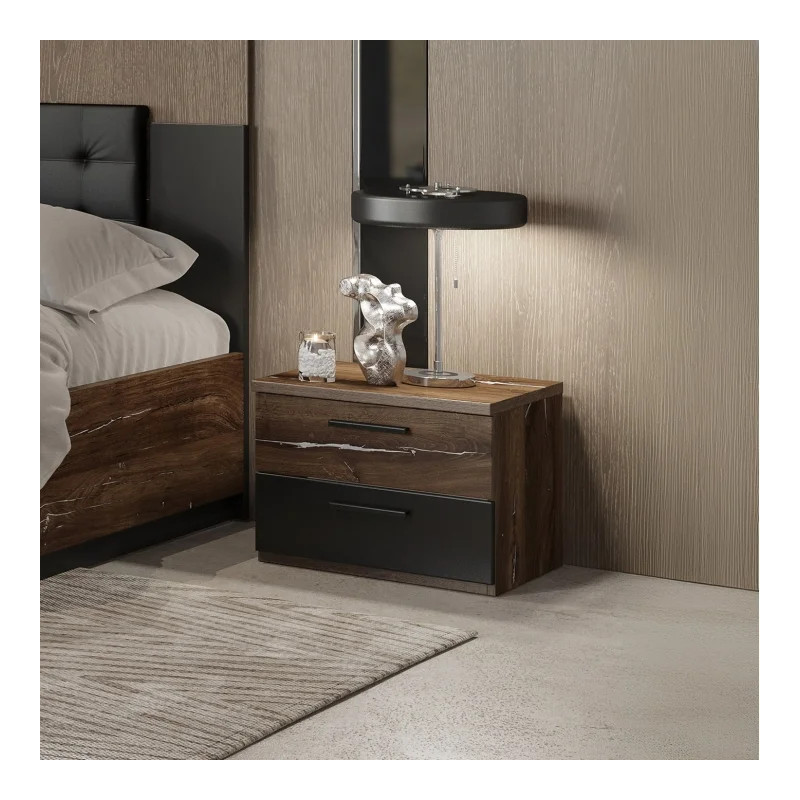 Szafka nocna Sigma Typ 22  Dąb Flagstaff/Stalowa Nić Helvetia Wieruszów