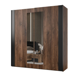 Szafa przesuwna z lustrem Sigma Typ 18 Dąb Flagstaff/Miedziana Nić Helvetia Wieruszów