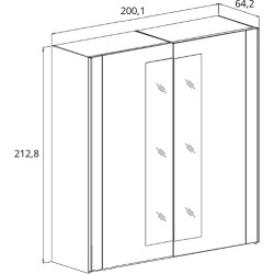 Szafa przesuwna z lustrem Sigma Typ 18 Dąb Flagstaff/Miedziana Nić Helvetia Wieruszów