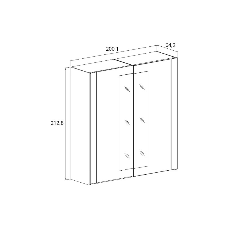 Szafa przesuwna z lustrem Sigma Typ 18 Dąb Flagstaff/Miedziana Nić Helvetia Wieruszów