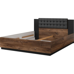 Łóżko 160 z zagłówkiem Sigma Typ 31 Dąb Flagstaff/Miedziana Nić Helvetia Wieruszów