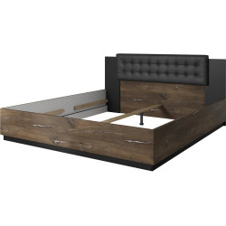 Łóżko 160 z zagłówkiem Sigma Typ 31 Dąb Flagstaff/Stalowa Nić Helvetia Wieruszów