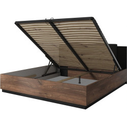 Łóżko 140 z pojemnikiem Sigma Typ 50 Dąb Flagstaff/Miedziana Nić Helvetia Wieruszów