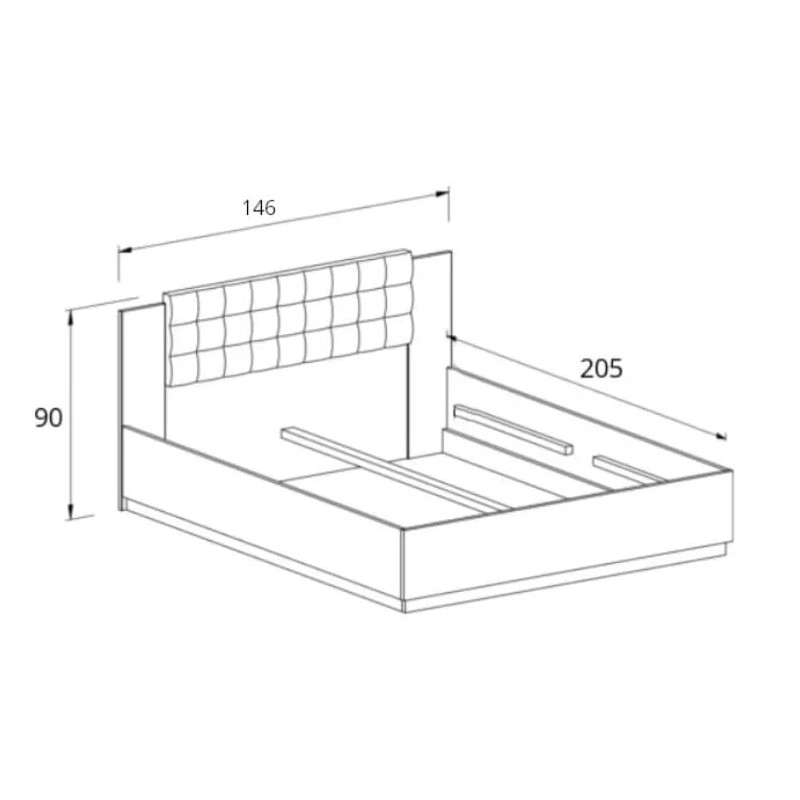 Łóżko 140 z pojemnikiem Sigma Typ 50 Dąb Flagstaff/Miedziana Nić Helvetia Wieruszów