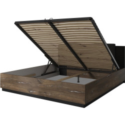 Łóżko 160 z pojemnikiem Sigma Typ 51 Dąb Flagstaff/Stalowa Nić Helvetia Wieruszów